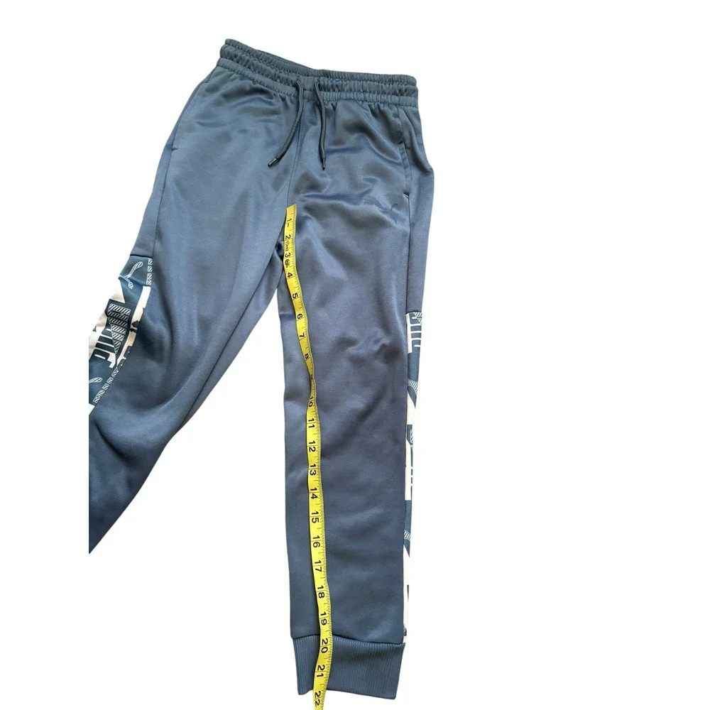 Puma Boys Jogger Sweatpants Youth S 8 Blue Slate Athletic Track Pants Logo As is
